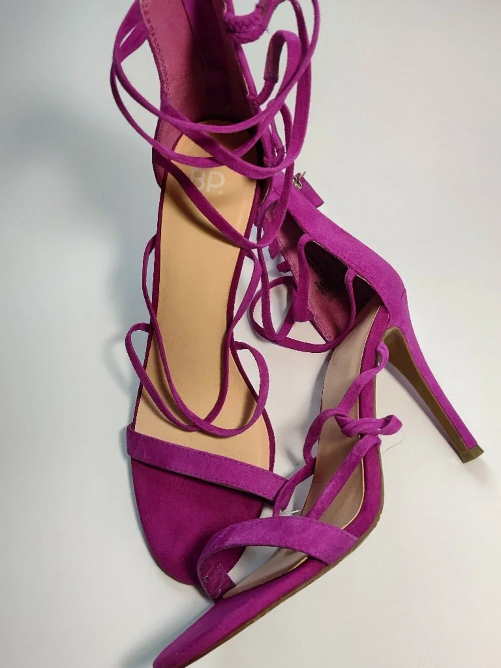 10M dark magenta purple BP Alexy Strappy Suede Sandals high heels shoes women's